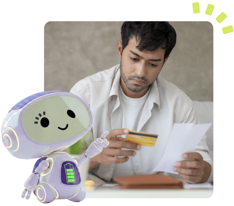 Man checking how to pay his bill