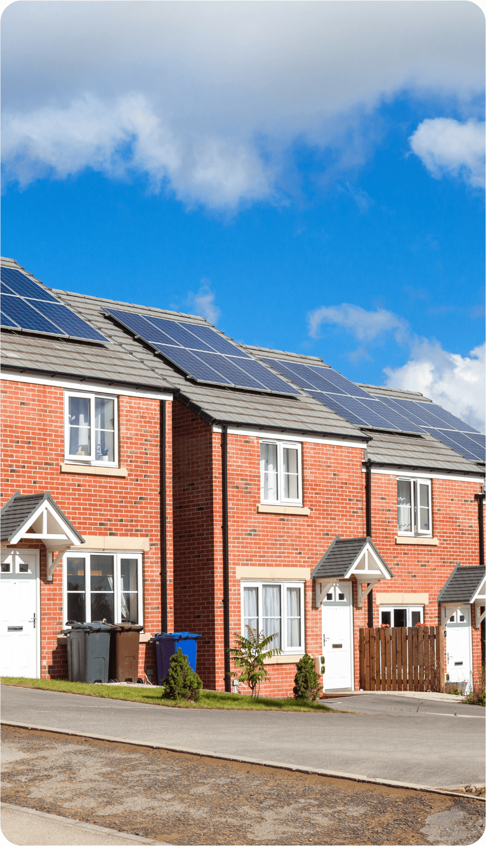 housing-estate with solar panels on roofs
