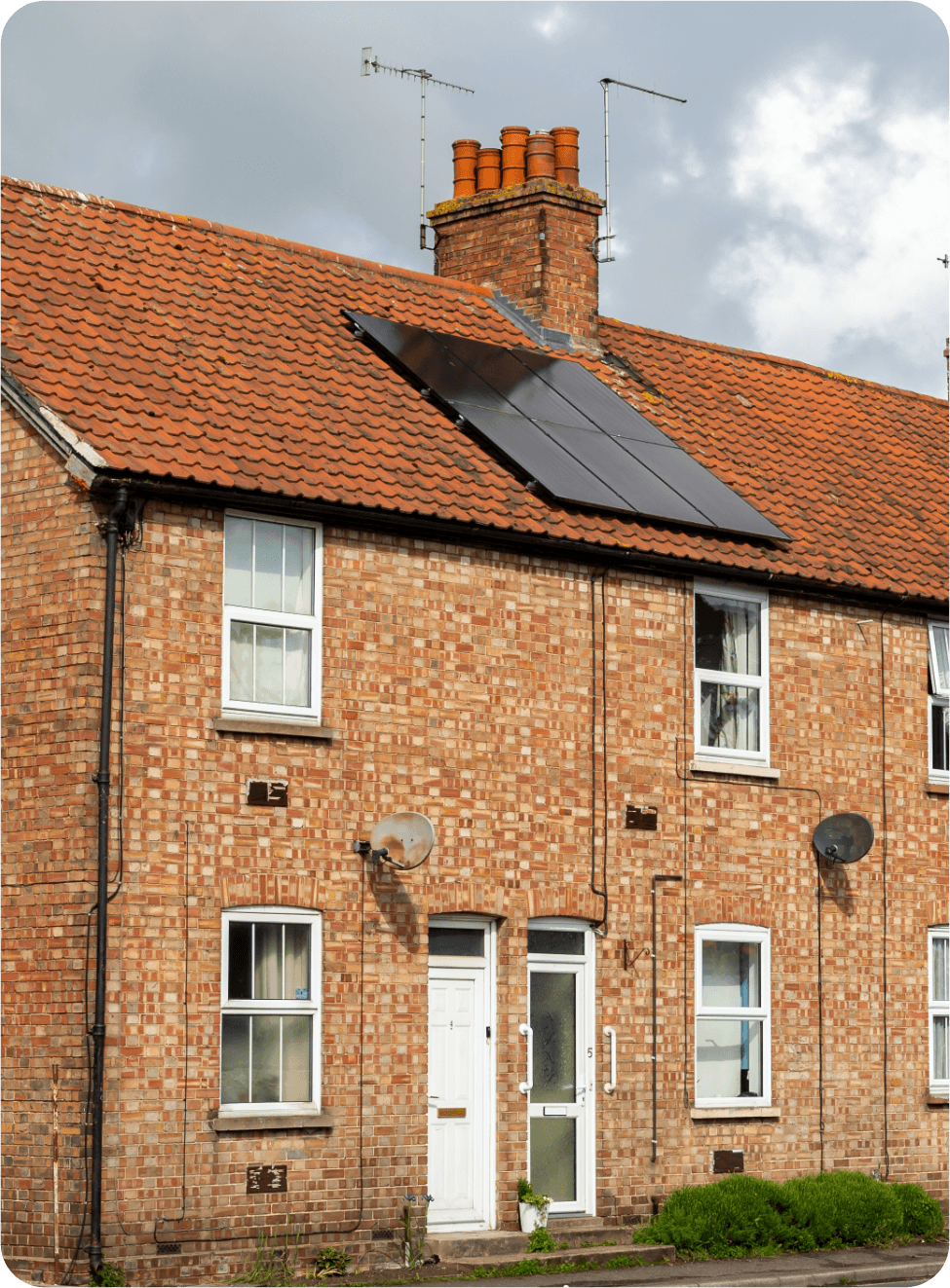 Terrace UK house with solar panels Terrace UK house with solar panels