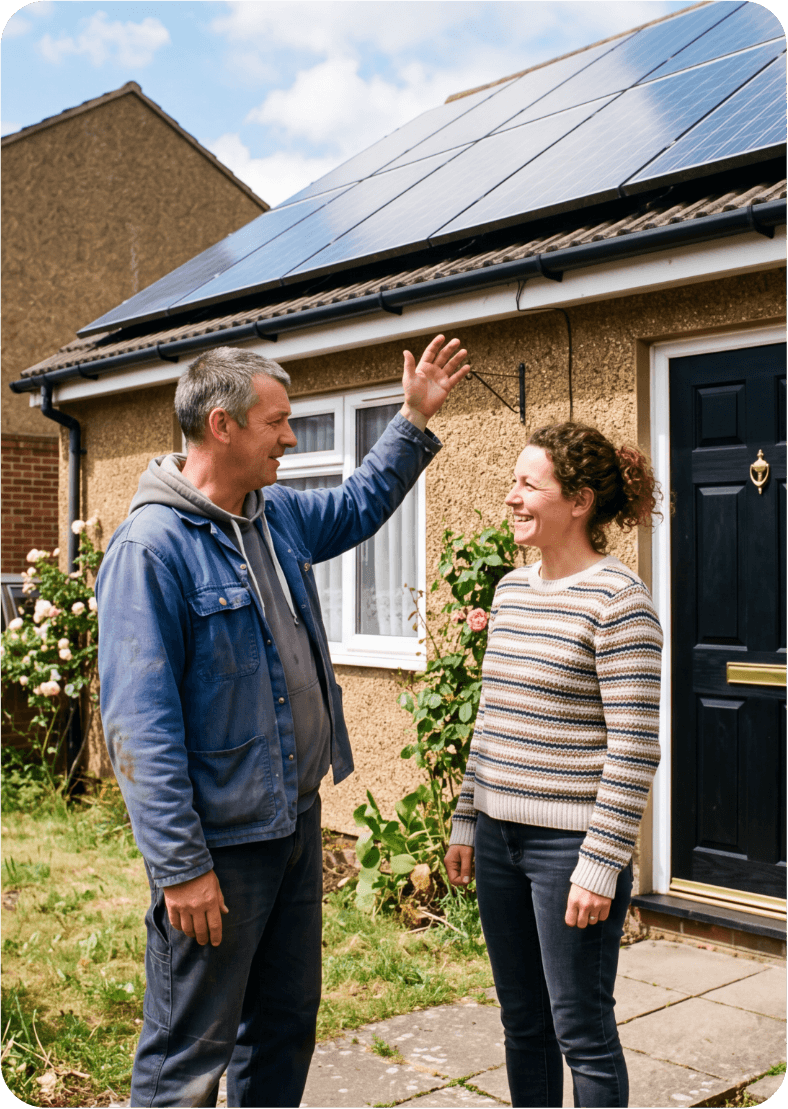 Solar panels on household roof
